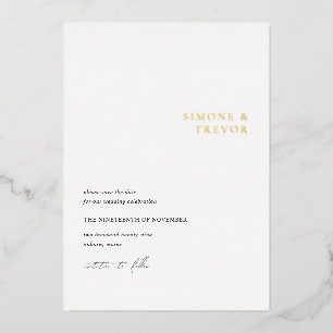 Clean Black and White Modern Wedding Save the Date