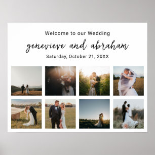 Clean Black and White Photo Modern Wedding Poster