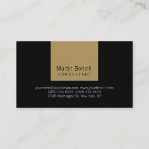 Clean Black Beige Stripe Unique Business Card