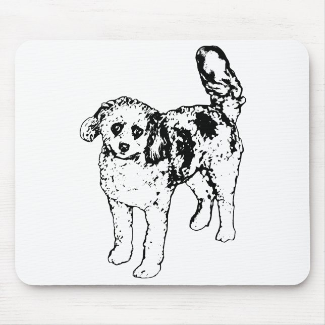 Clean Black Lines Bring Festive Workday Energy Mouse Pad (Front)