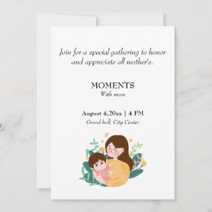 Clean Black & White Aesthetic Invitation mum