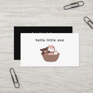 Clean Black & White Bold Business Card hello