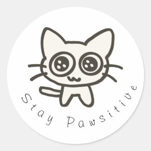 Clean Black & White Bold Cat Lover Sticker