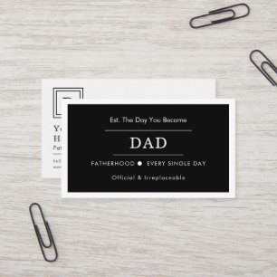 Clean Black & White	Cute Business Card   fatherhoo