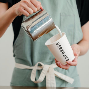 Clean Black & White Espresso Takeaway Coffeshop Paper Cups