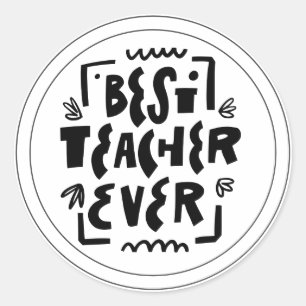 Clean Black & White Funny Teacher Sticker
