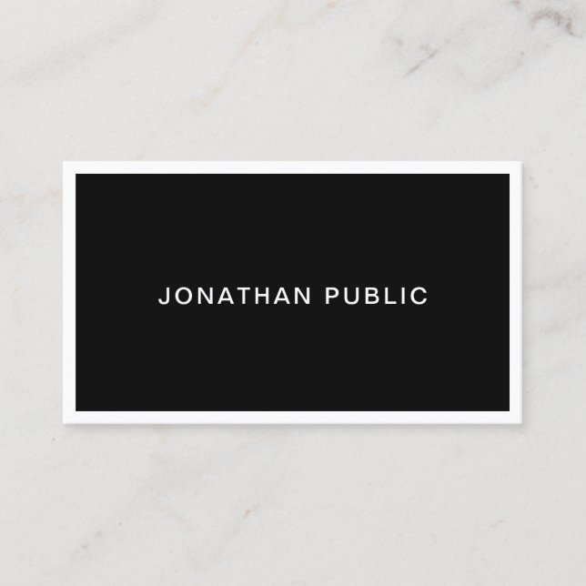 Clean Black & White Modern Elegant Template Business Card (Front)