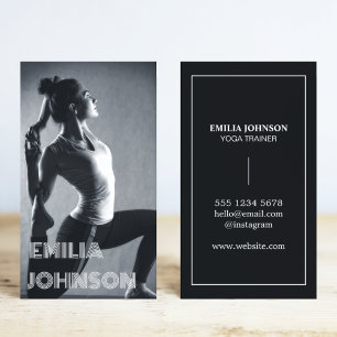 Clean Black & White Photo l Professional Trainer Business Card