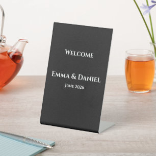 Clean Black White Wedding Sign