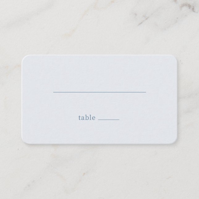 Clean Blue Table Template Place Card (Front)