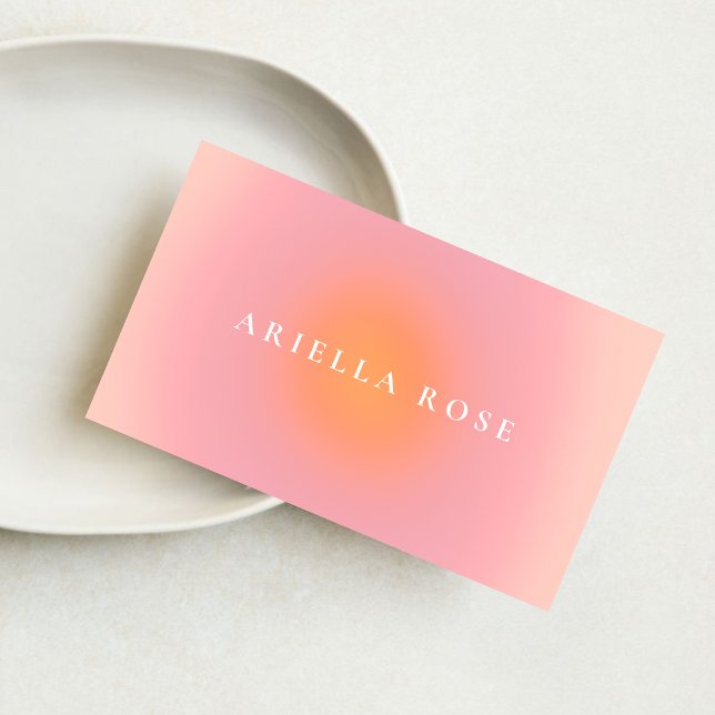 Clean Blush Pink Ombre Feminine Girly Business Card (Creator Uploaded)