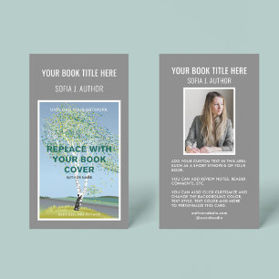 Clean Book Writer Author Cover & Photo Marketing  Business Card