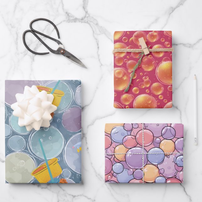 Clean Bubbles Wrapping Paper Sheet (Front)