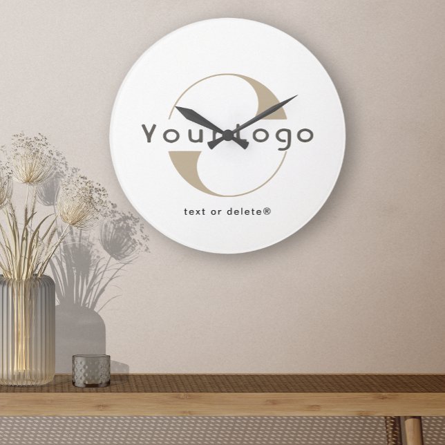 Clean Business logo Minimal brand Company Wall Round Clock (Creator Uploaded)