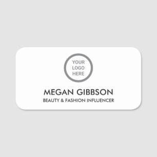 Clean Business Logo Modern Minimalist Employee Name Tag