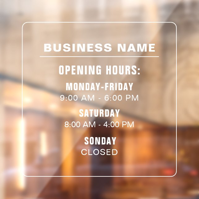 Clean Business Opening Times Template Custom (Sheet 2)
