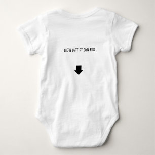 clean butt at own risk one piece baby bodysuit