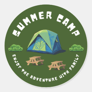 Clean Camping / Outdoors camp more worry less Classic Round Sticker
