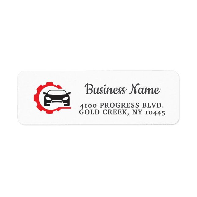Clean Car Detailer Packaging Label Return Address Label (Front)