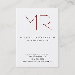 Clean Chic Monogram Large Professional Business Card