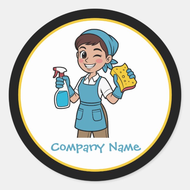 Clean Cleaning Service Thank You Sticker (Front)