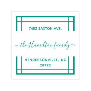 Clean Clear Square Family Name Self-inking Stamp