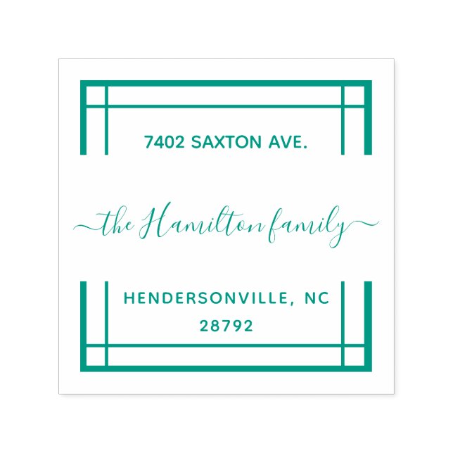 Clean Clear Square Family Name Self-inking Stamp (Design)