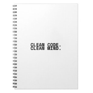 Clean Code Clean Mind Minimalist Industrial Notebook