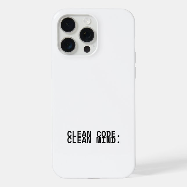Clean Code Clean Mind Minimalist  iPhone Case (Back)