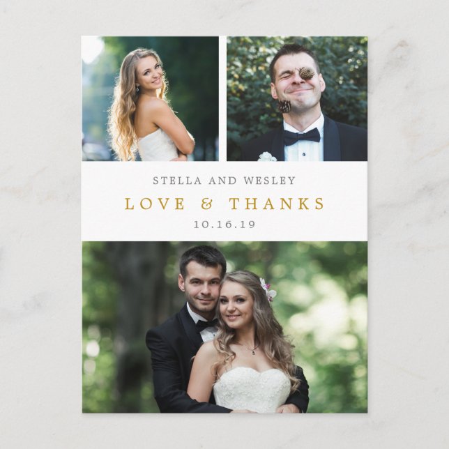 Clean Collage EDITABLE COLOR Thank You Postcard (Front)