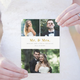 Clean Collage Editable Colour Wedding Announcement