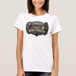 Clean Colourful PROUD CITIZEN OF WINE COUNTRY Prin T-Shirt