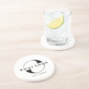 Clean Company Logo Business Round Sandstone Coaste Coaster