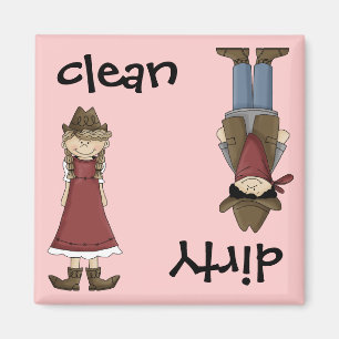 Clean Cowgirl or Dirty Cowboy Dishwasher Magnet