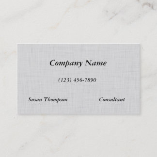Clean Crisp White Linen Texture Business Card