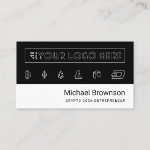 Clean Crypto Coin Entrepreneur Bitcoin Accepted Business Card