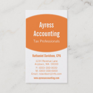 Clean Curves Business Card, Orange Card