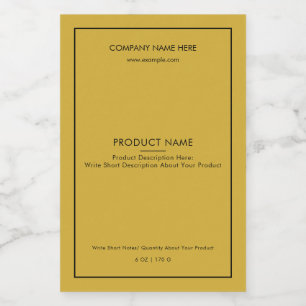 Clean Custom Minimalist Product Metallic Gold Food Label