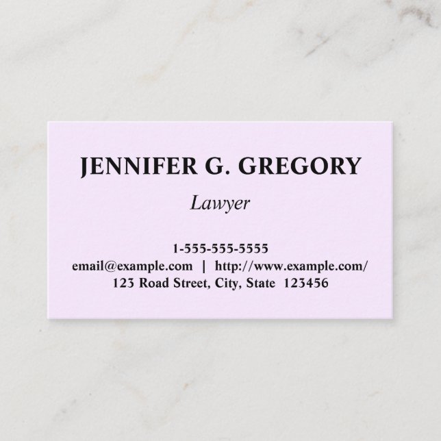 Clean & Customisable Lawyer Business Card (Front)