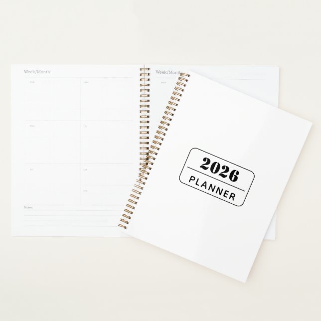 Clean Design Custom Text Modern Organiser Planner (Display)