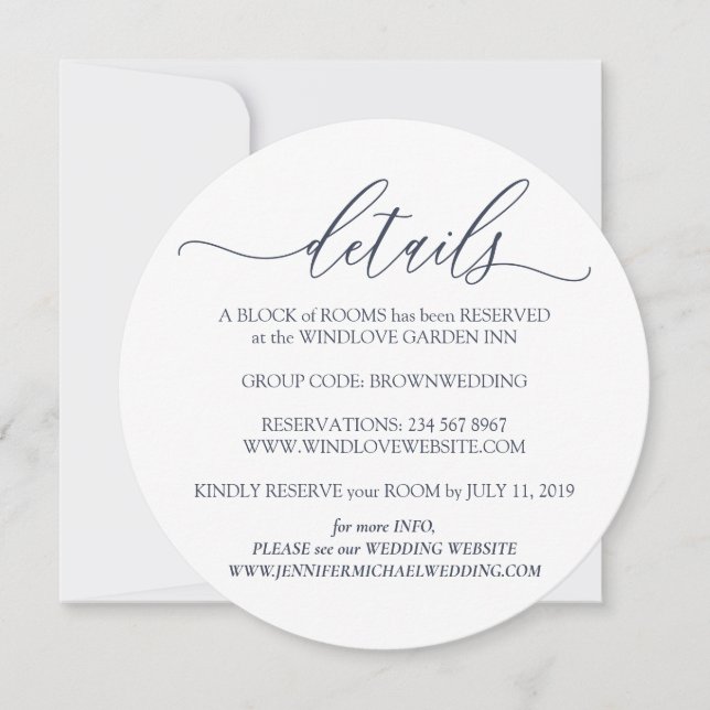 Clean Details Simple Wedding rounded Invitation (Front)