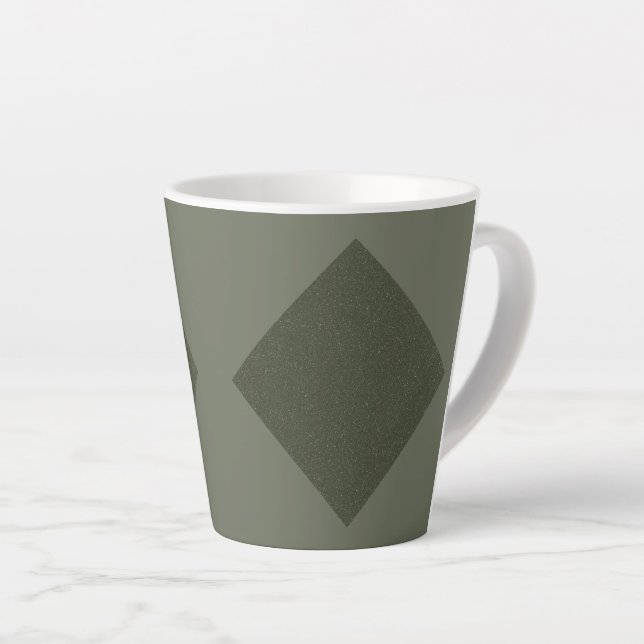 Clean Diamond Moss Green Latte Mug – Custom (Right Angle)