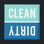 Clean Dirty Aqua and Cobalt Blue Dishwasher Magnet<br><div class="desc">Aqua blue,  cobalt blue,  and white Clean Dirty Dishwasher magnets.  Just reverse or flip the magnet to clean or dirty on the front of the dishwasher to inform your family about the dishes inside.  Simple modern design.</div>