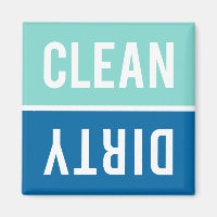 Clean Dirty Aqua and Cobalt Blue Dishwasher