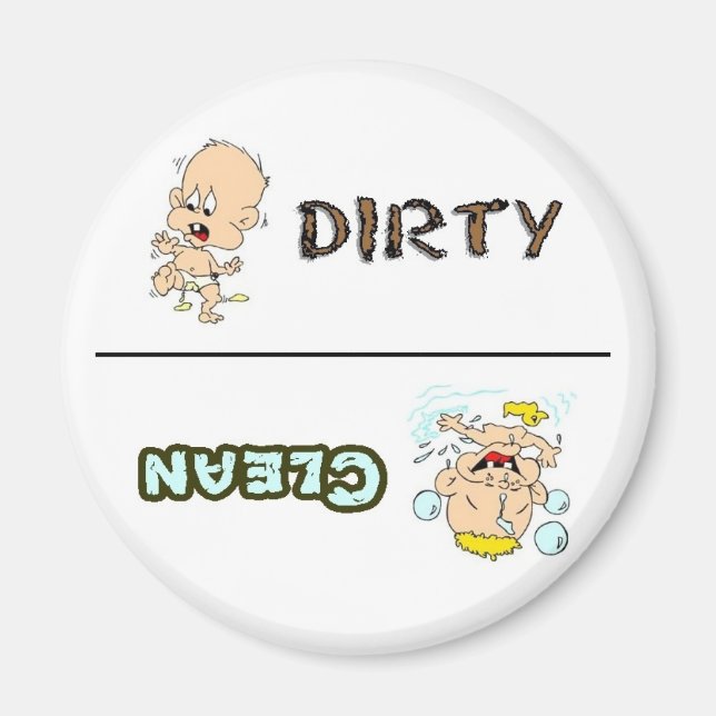 Clean Dirty Baby Dishwasher Magnet (Front)