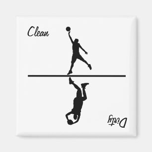Clean / Dirty Basketball Magnet