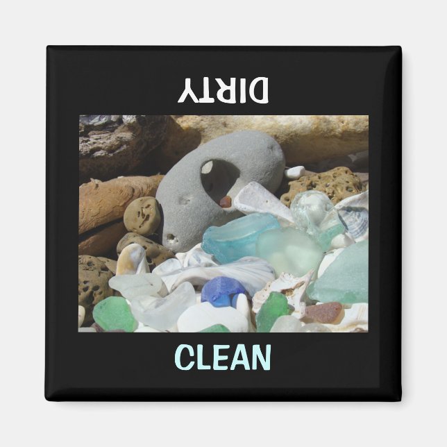 Clean Dirty dish washer Magnets Dishwasher custom (Front)