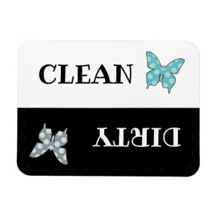 Clean dirty dishwasher butterfly magnet