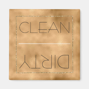 Clean/Dirty Dishwasher Gold Glitz Magnet