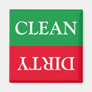 Clean Dirty Dishwasher green red white Magnet